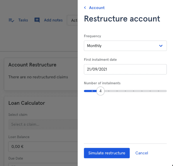 Account Restructure Configuration